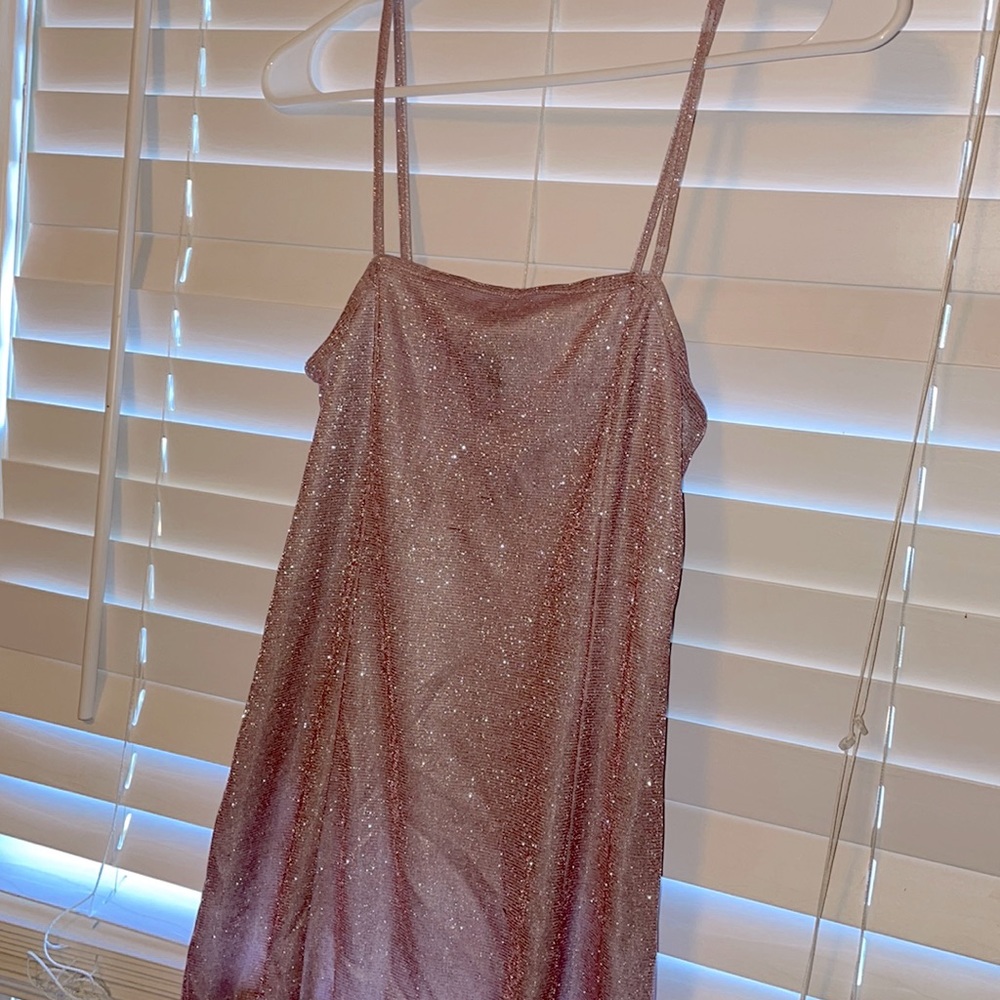 Size small/light purple, sparkly dress